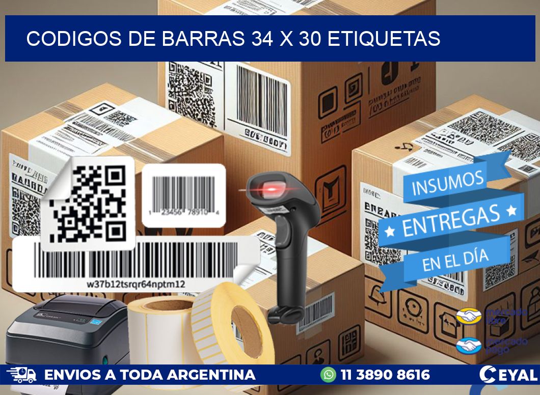 codigos de barras 34 x 30 etiquetas