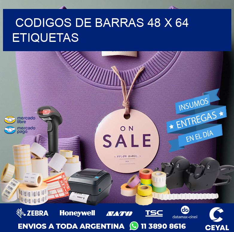 codigos de barras 48 x 64 etiquetas