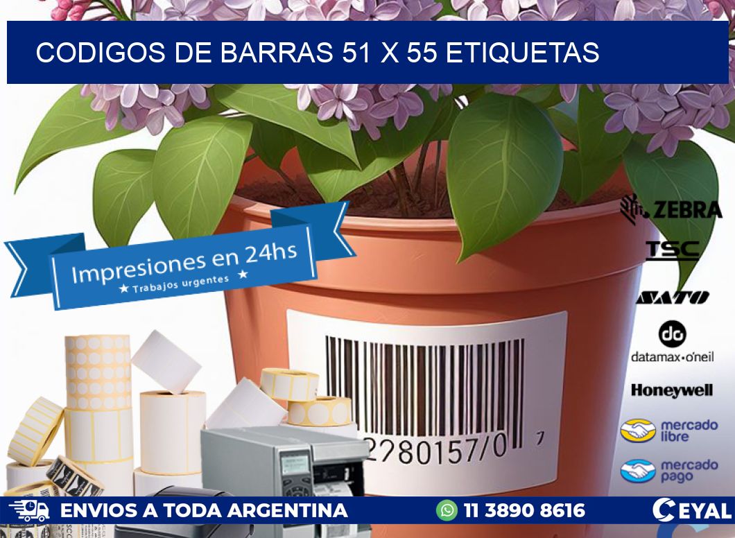 codigos de barras 51 x 55 etiquetas