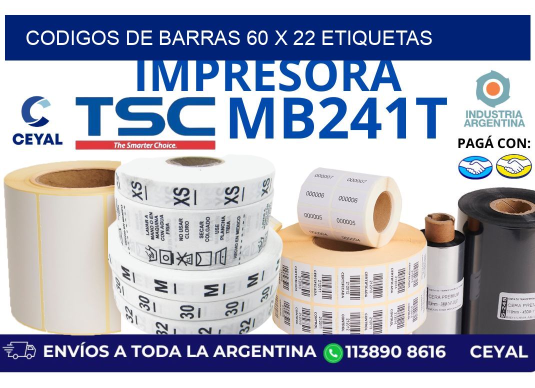 codigos de barras 60 x 22 etiquetas