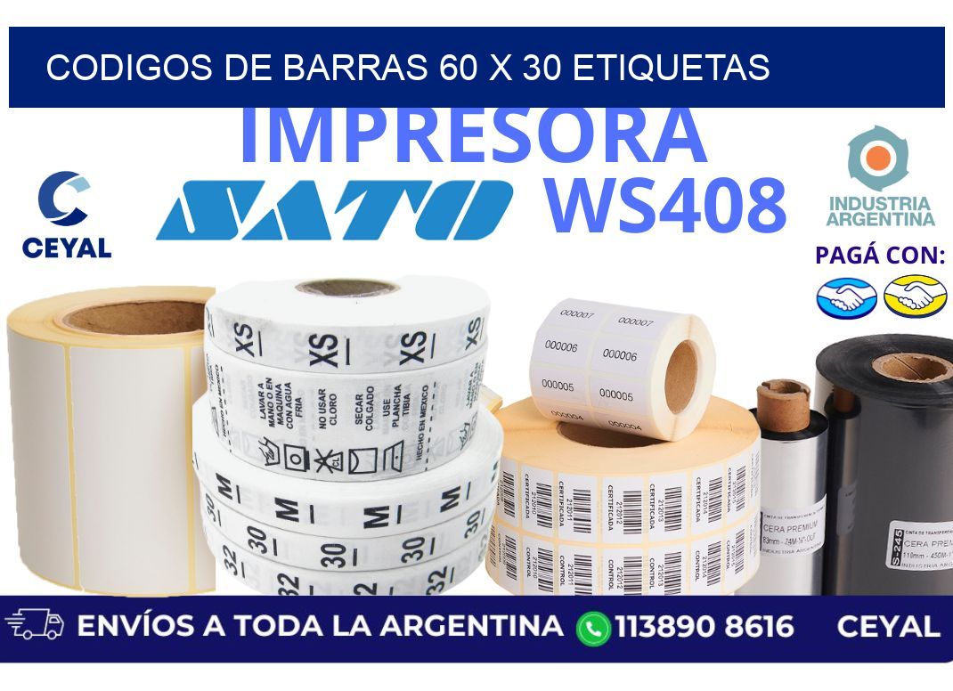 codigos de barras 60 x 30 etiquetas