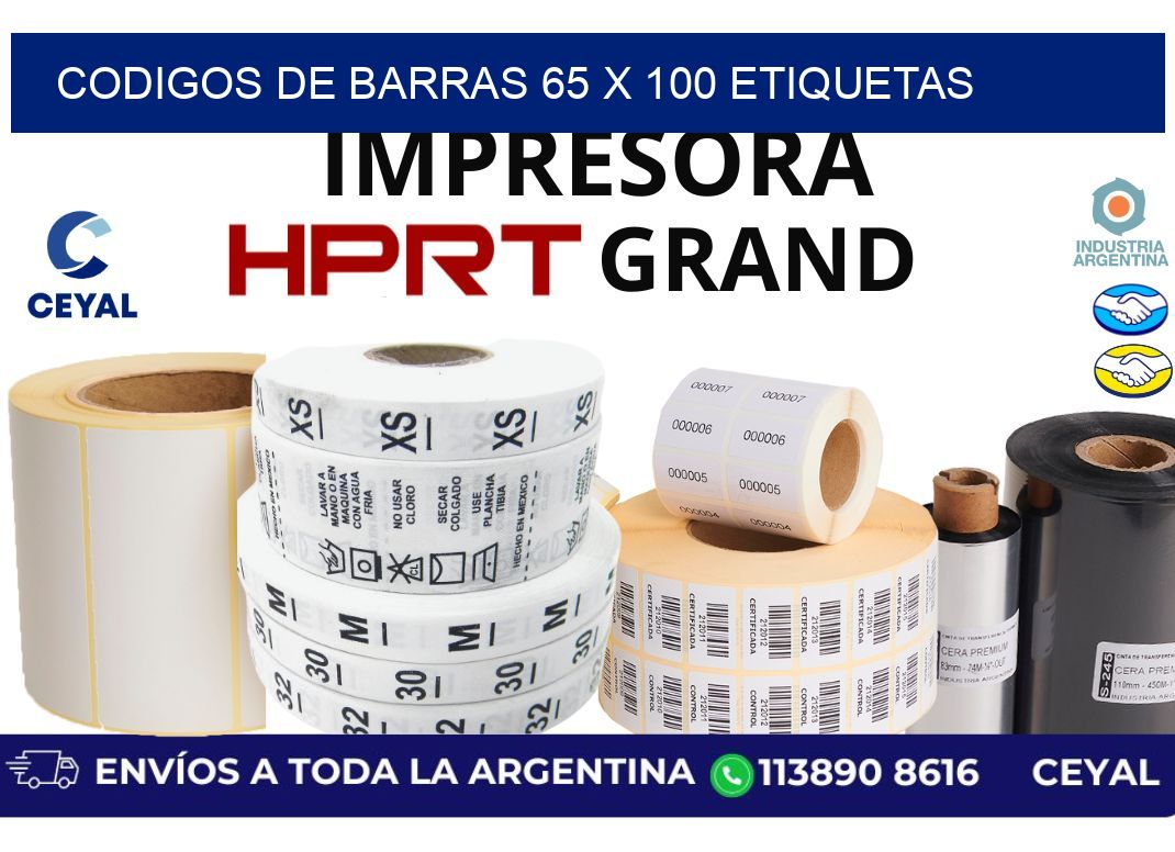 codigos de barras 65 x 100 etiquetas