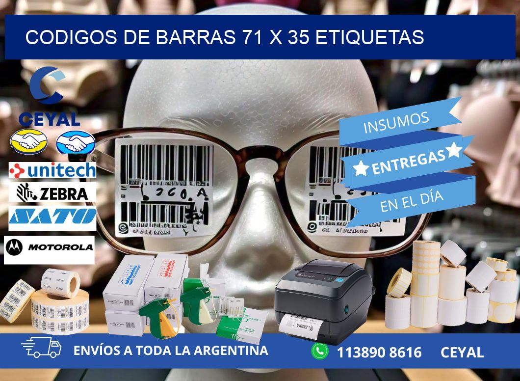 codigos de barras 71 x 35 etiquetas