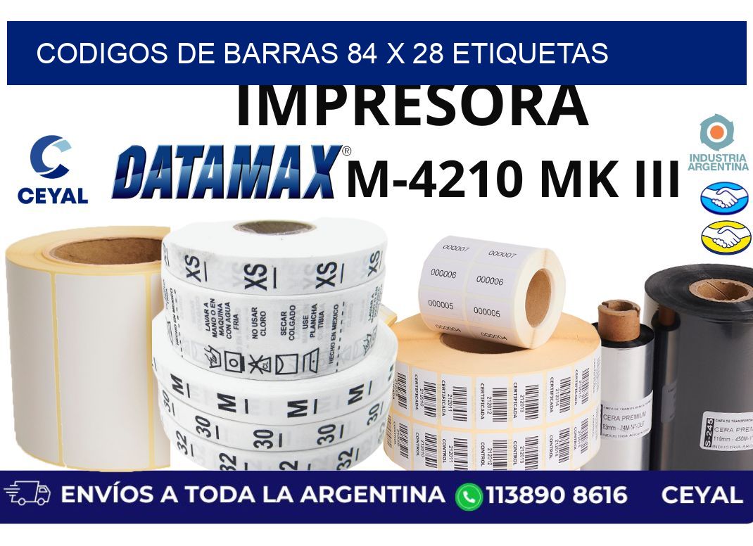 codigos de barras 84 x 28 etiquetas