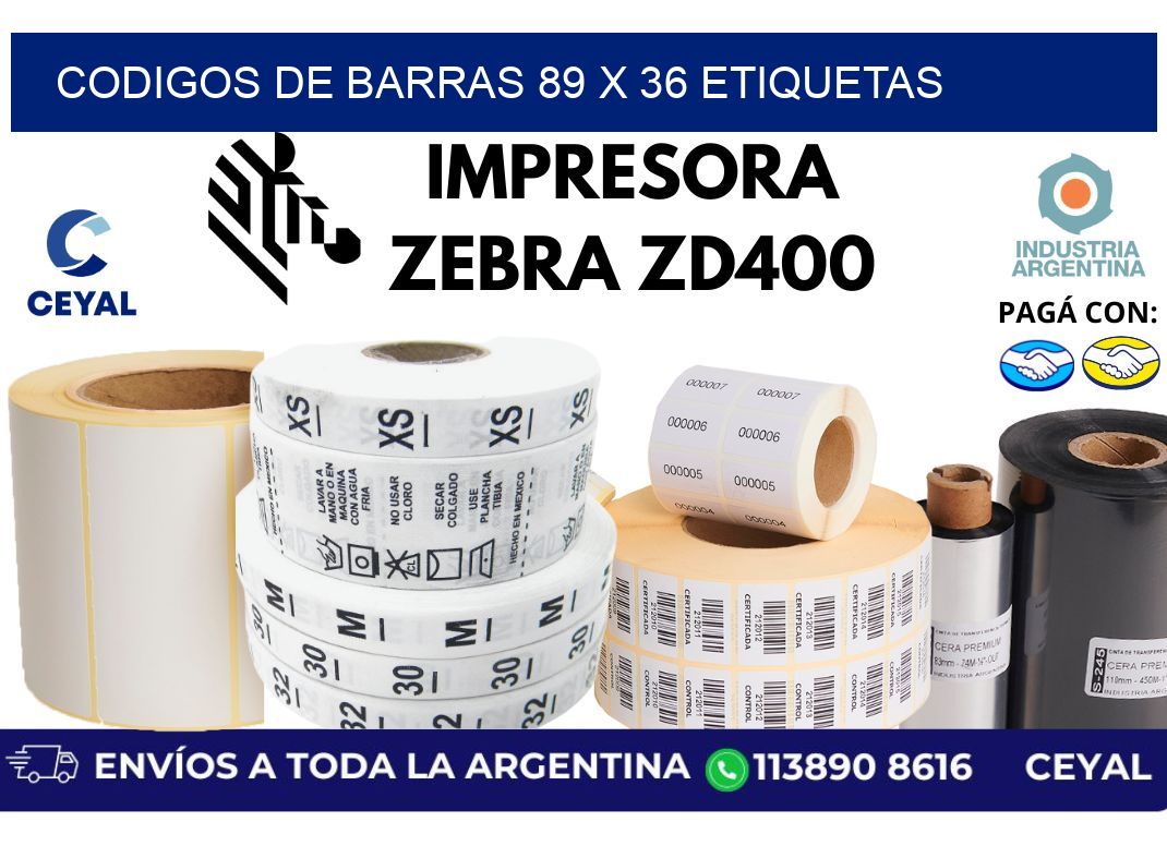 codigos de barras 89 x 36 etiquetas