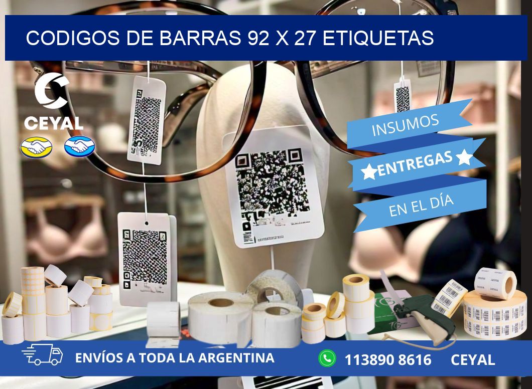 codigos de barras 92 x 27 etiquetas