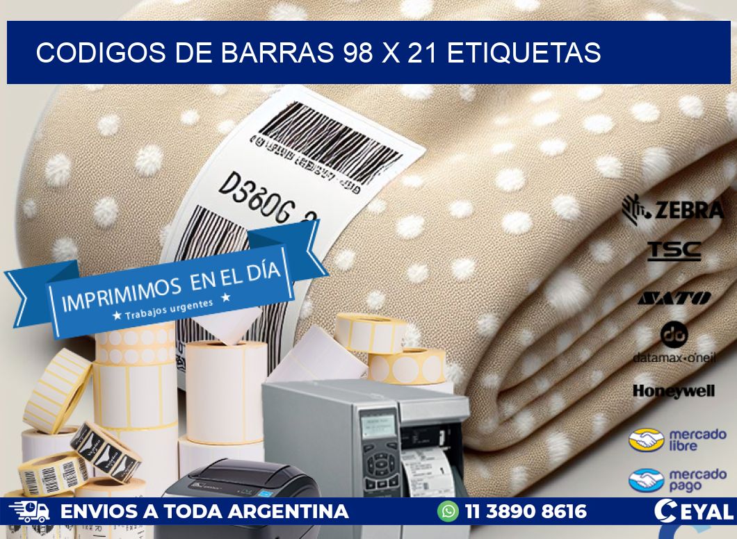 codigos de barras 98 x 21 etiquetas