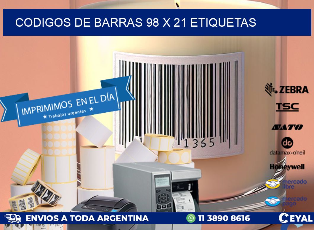 codigos de barras 98 x 21 etiquetas