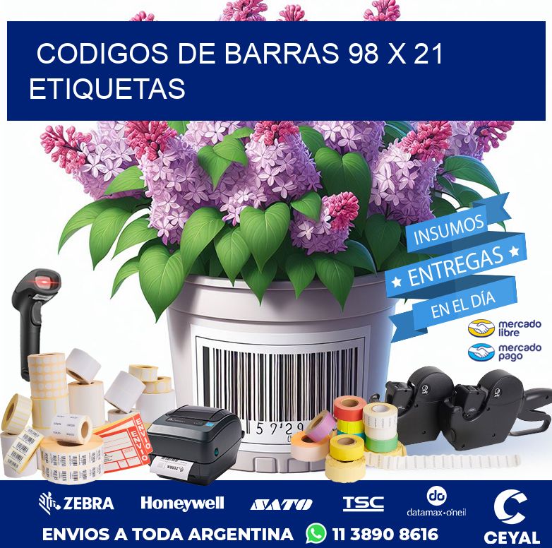 codigos de barras 98 x 21 etiquetas