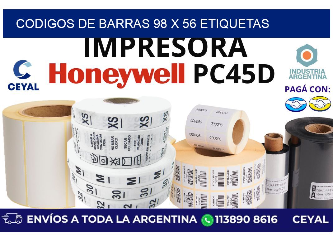 codigos de barras 98 x 56 etiquetas