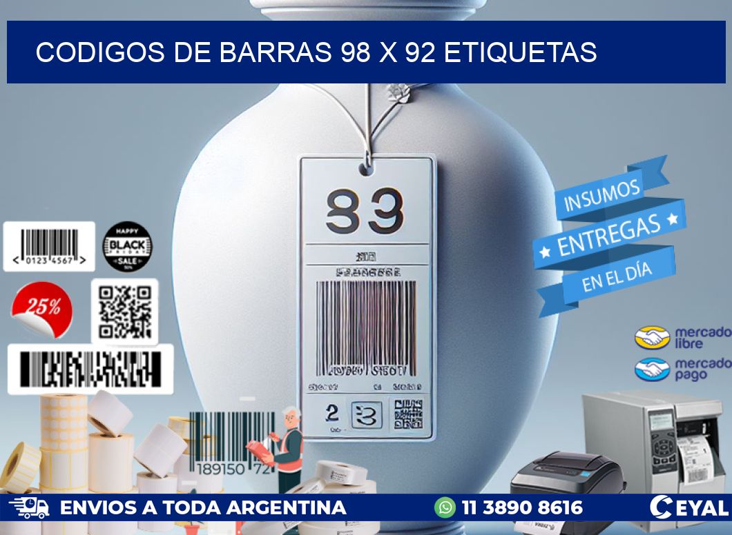 codigos de barras 98 x 92 etiquetas