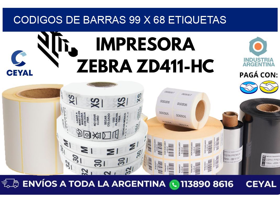 codigos de barras 99 x 68 etiquetas