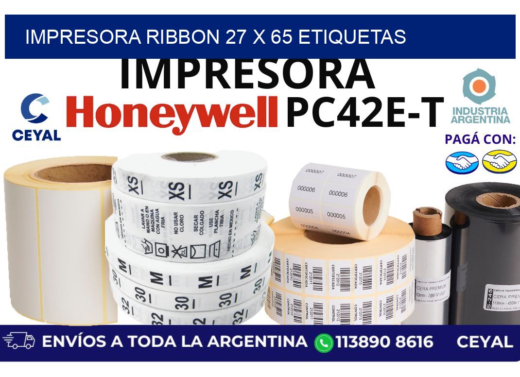 impresora ribbon 27 x 65 etiquetas