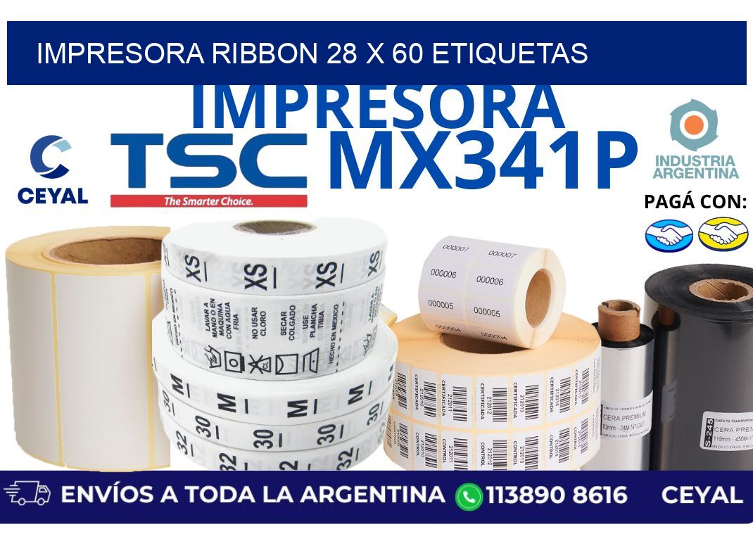 impresora ribbon 28 x 60 etiquetas