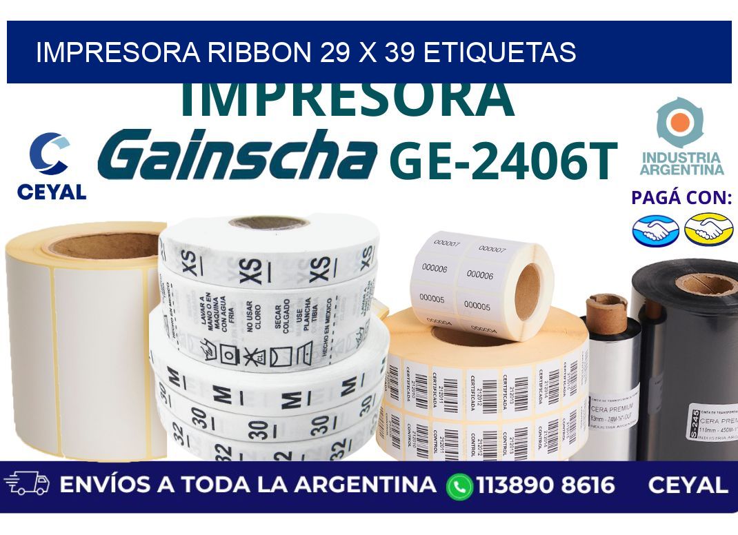 impresora ribbon 29 x 39 etiquetas