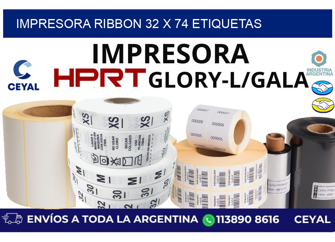impresora ribbon 32 x 74 etiquetas