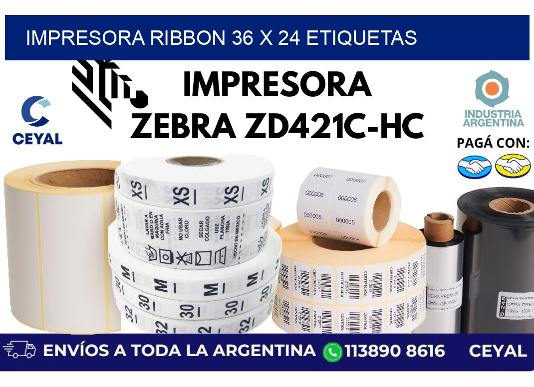 impresora ribbon 36 x 24 etiquetas