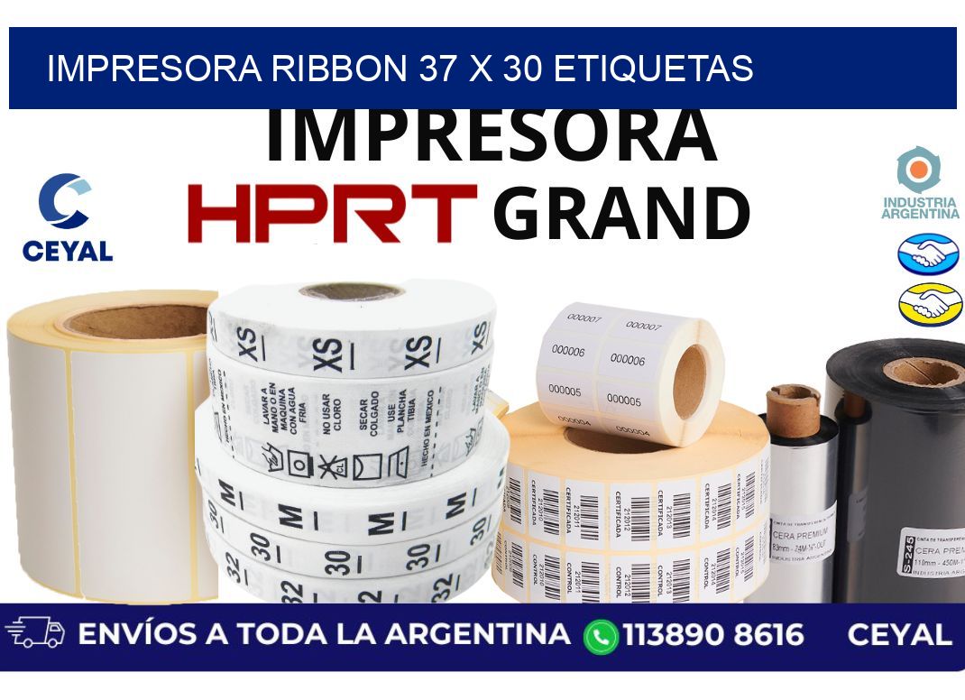 impresora ribbon 37 x 30 etiquetas