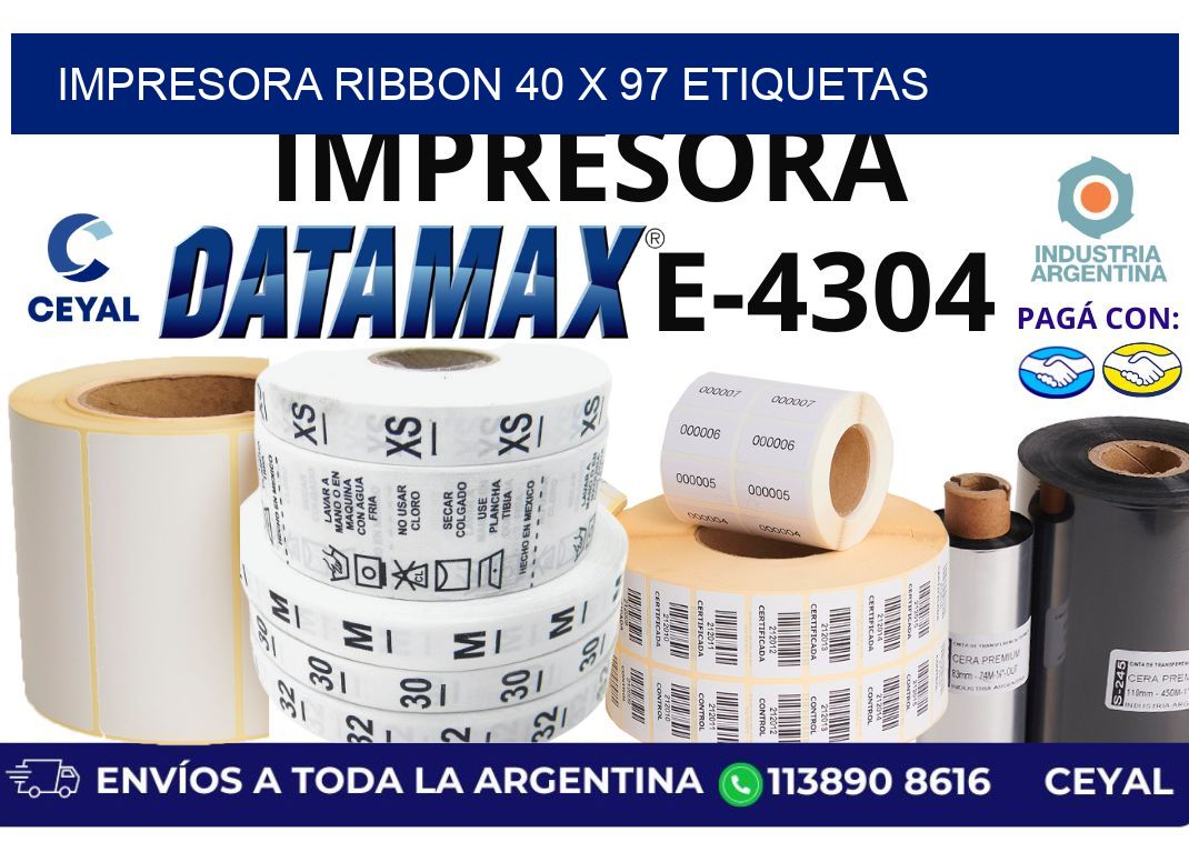 impresora ribbon 40 x 97 etiquetas