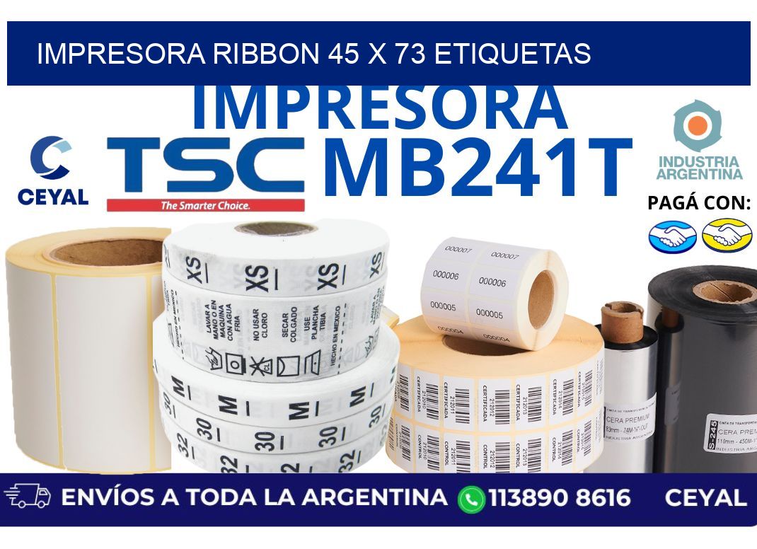 impresora ribbon 45 x 73 etiquetas