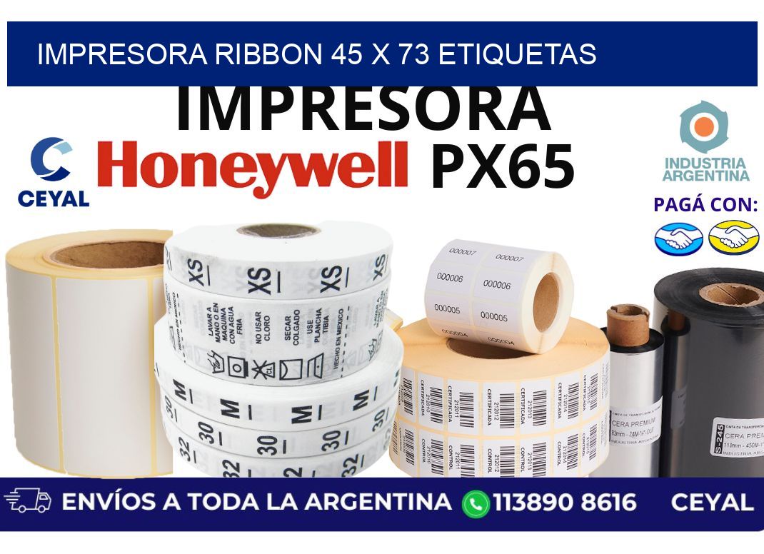 impresora ribbon 45 x 73 etiquetas
