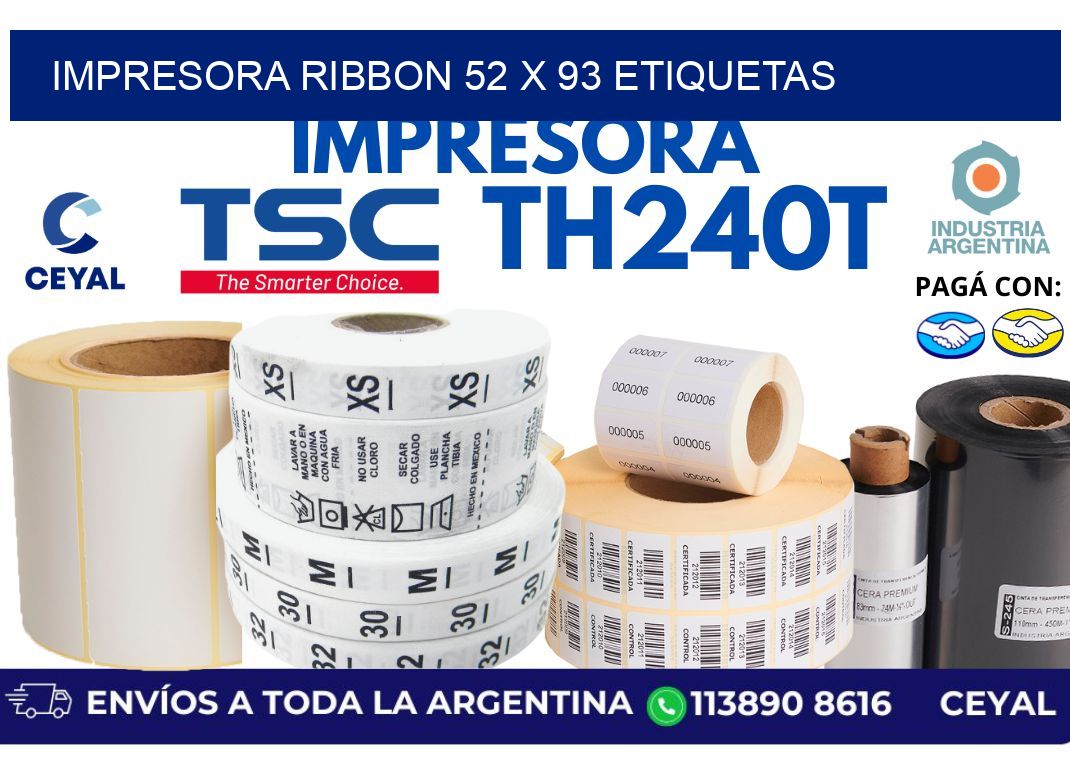 impresora ribbon 52 x 93 etiquetas