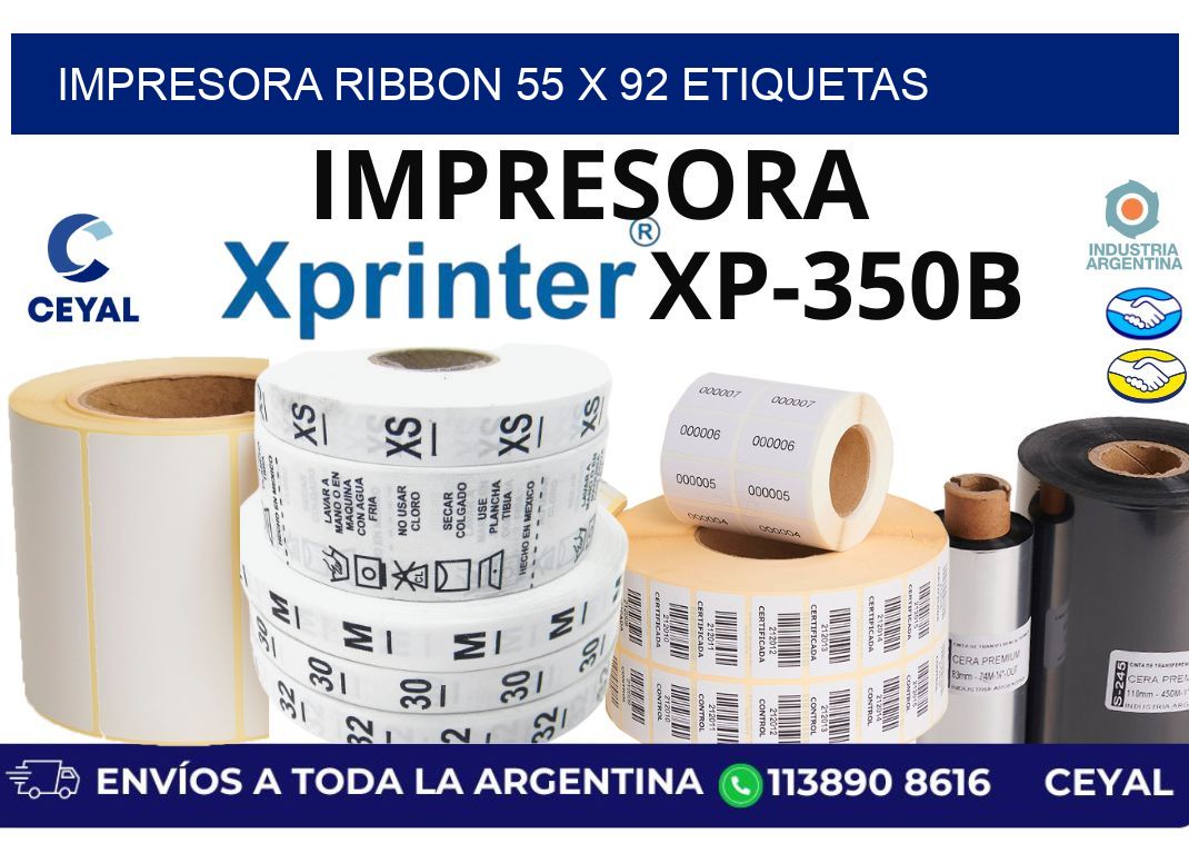 impresora ribbon 55 x 92 etiquetas