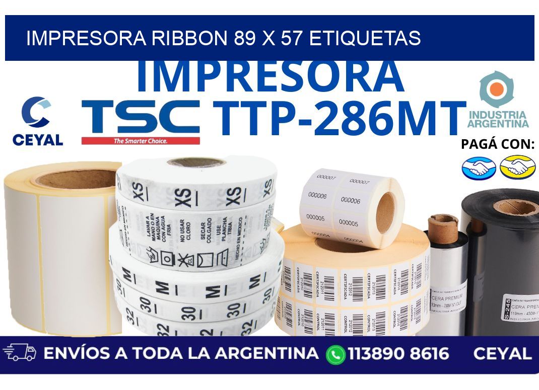 impresora ribbon 89 x 57 etiquetas