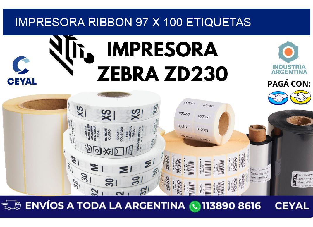 impresora ribbon 97 x 100 etiquetas
