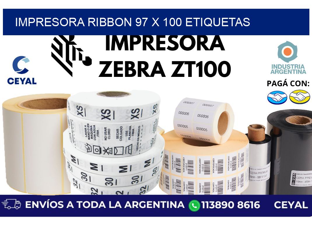 impresora ribbon 97 x 100 etiquetas