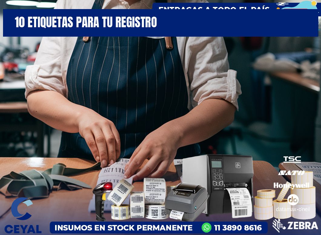 10 etiquetas para tu registro