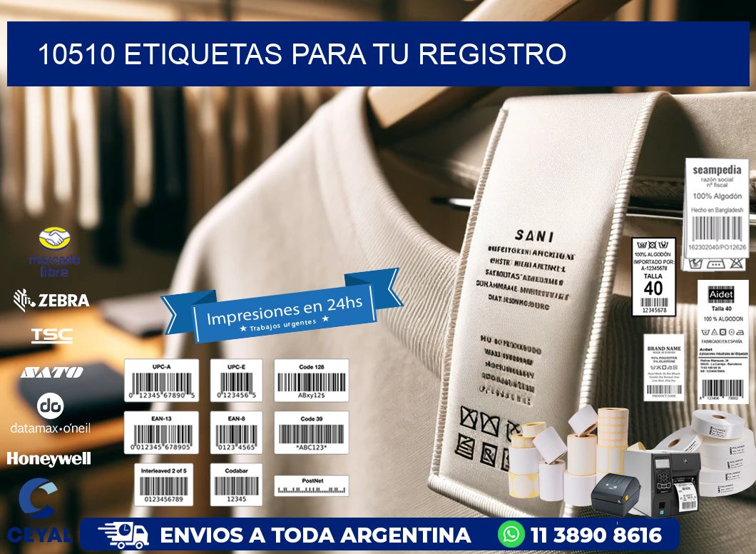 10510 etiquetas para tu registro