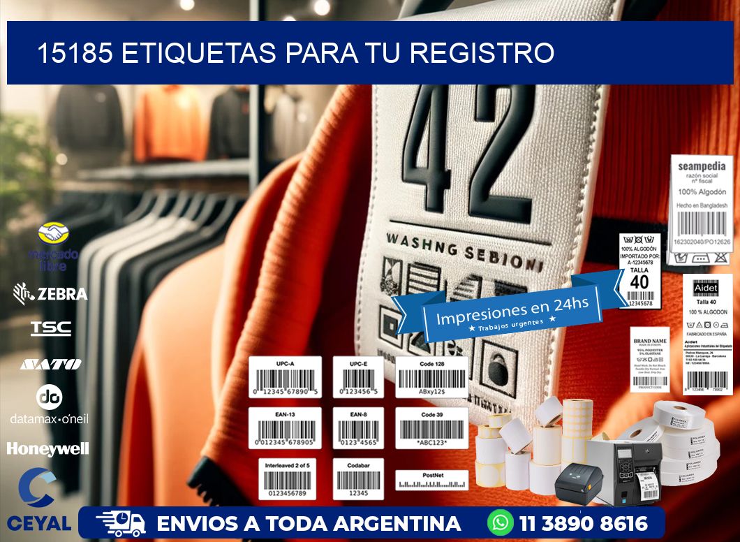 15185 etiquetas para tu registro
