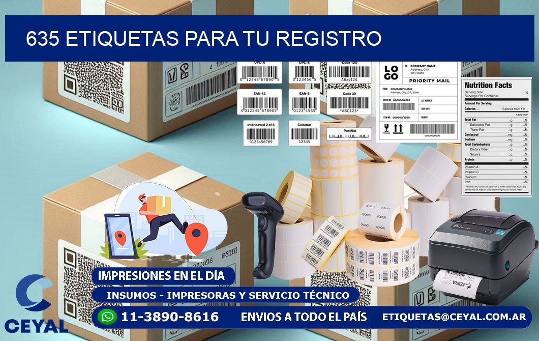 635 etiquetas para tu registro