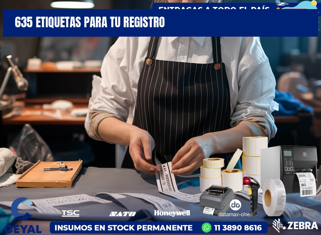 635 etiquetas para tu registro