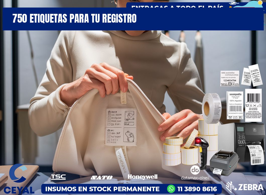 750 etiquetas para tu registro