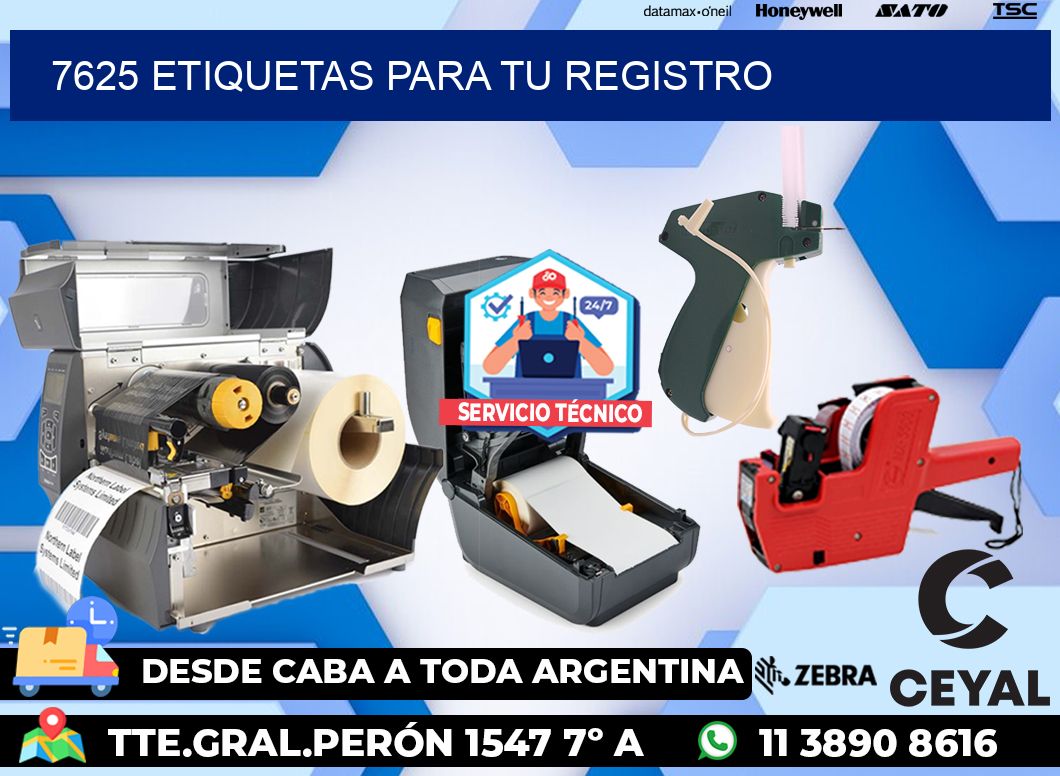 7625 etiquetas para tu registro
