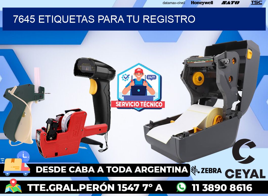 7645 etiquetas para tu registro