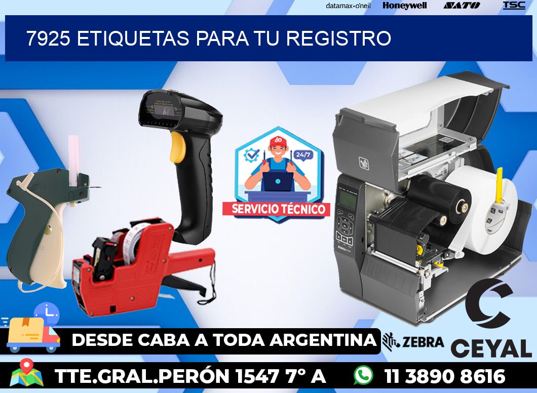 7925 etiquetas para tu registro