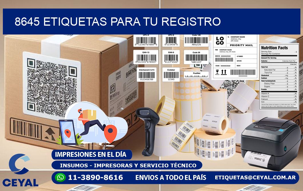 8645 etiquetas para tu registro
