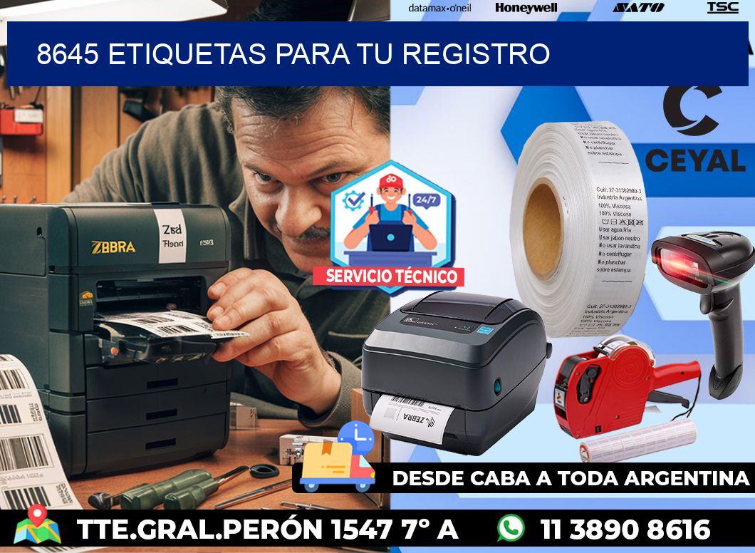 8645 etiquetas para tu registro