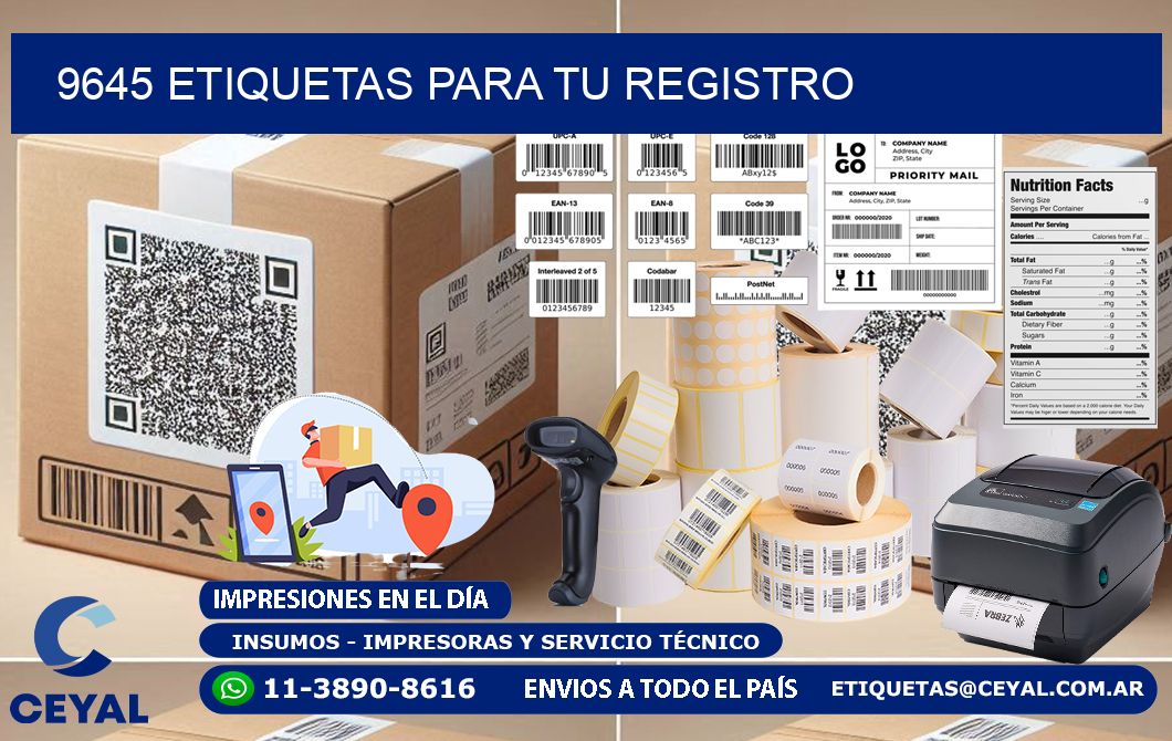 9645 etiquetas para tu registro
