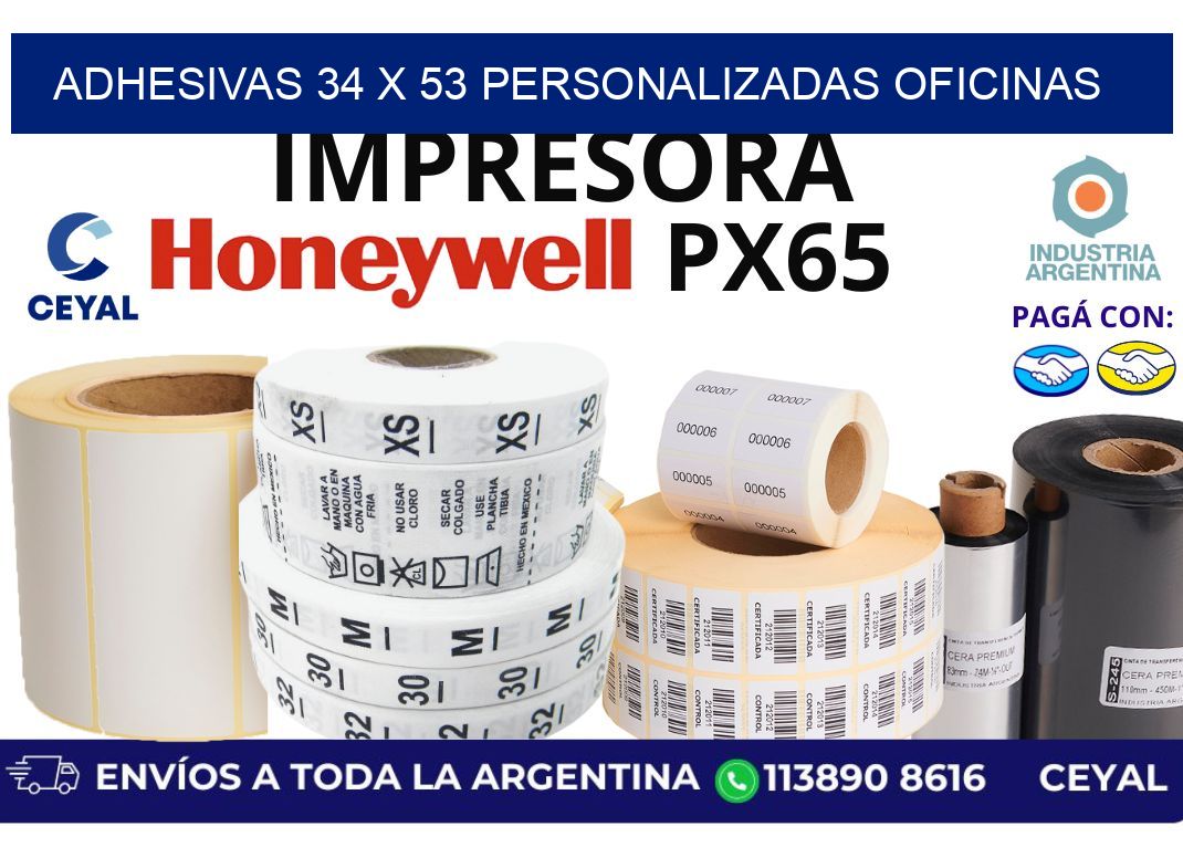 adhesivas 34 x 53 personalizadas oficinas