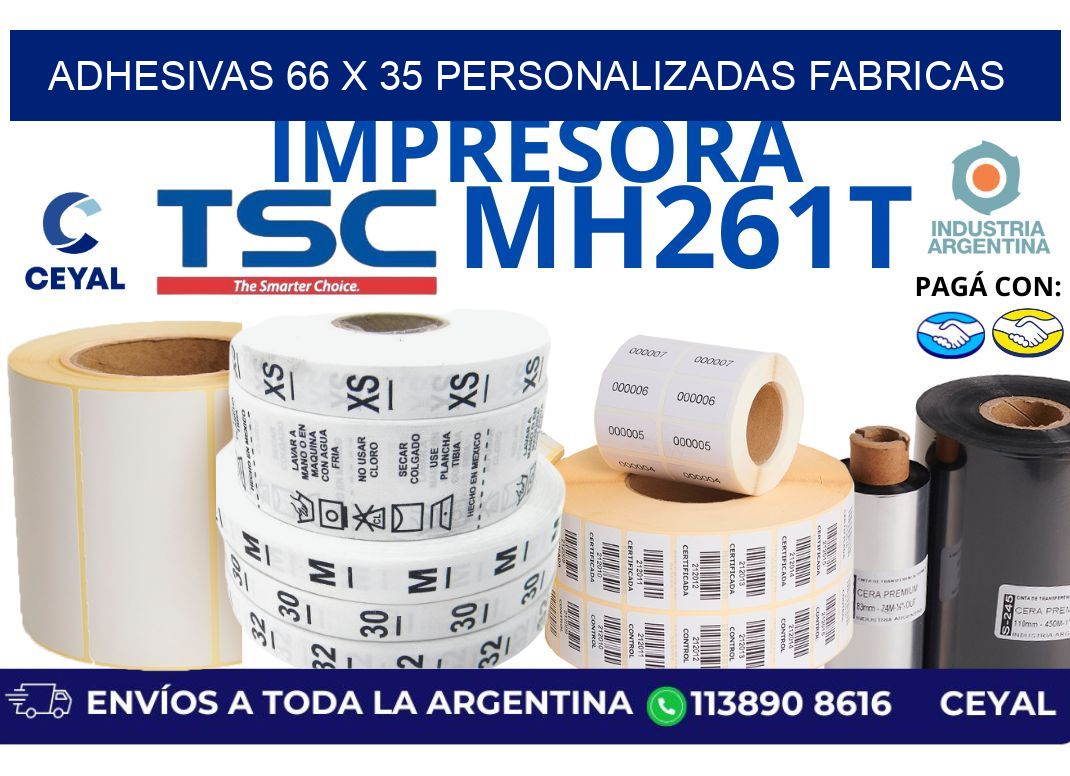 adhesivas 66 x 35 personalizadas fabricas