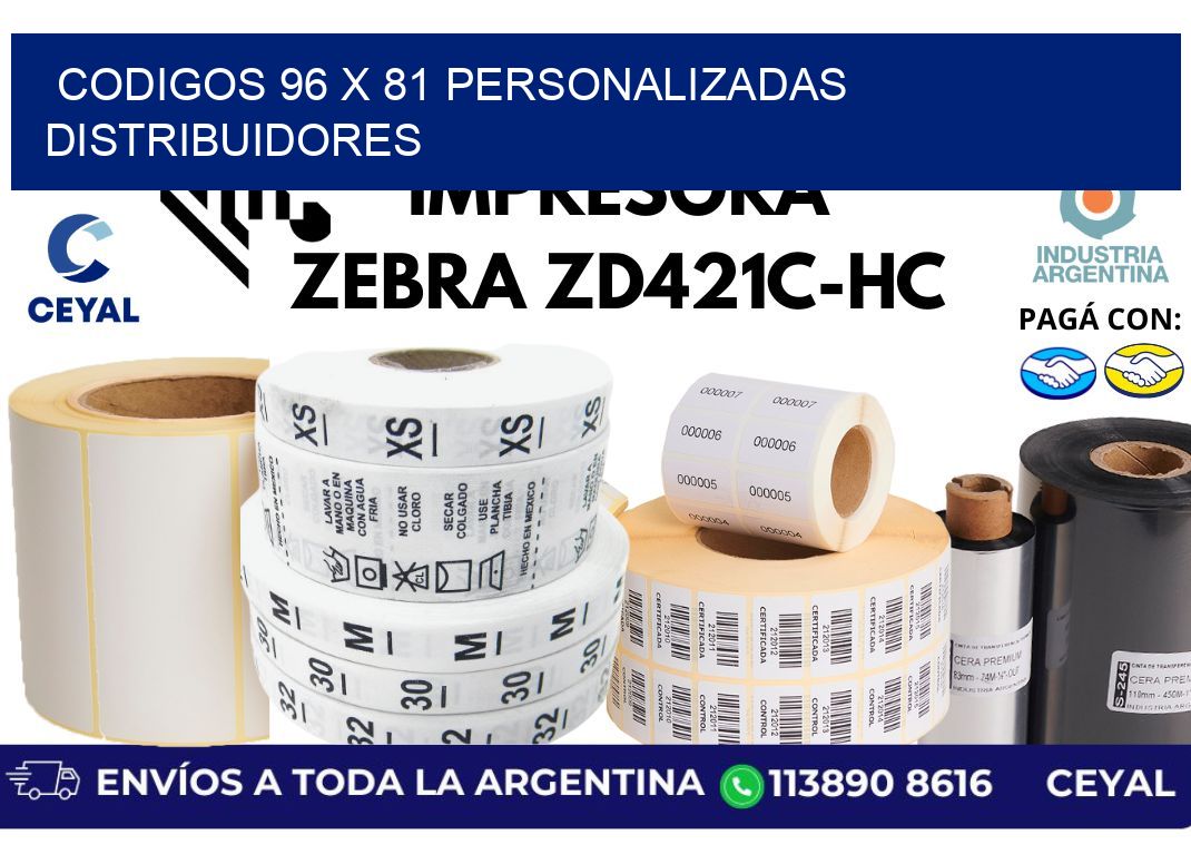 codigos 96 x 81 personalizadas distribuidores