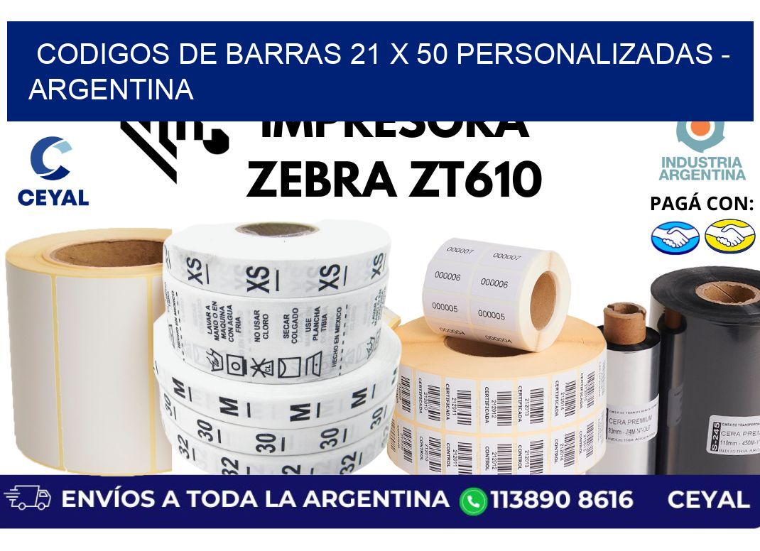 codigos de barras 21 x 50 personalizadas – Argentina