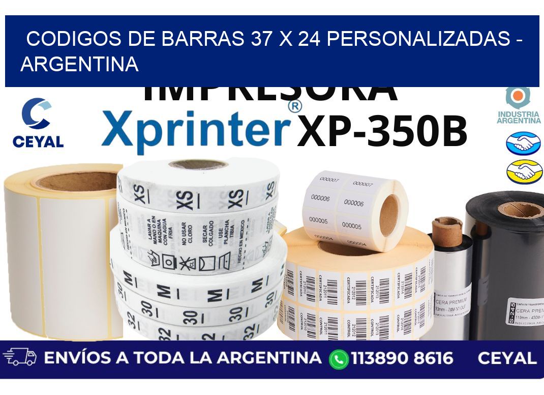 codigos de barras 37 x 24 personalizadas – Argentina