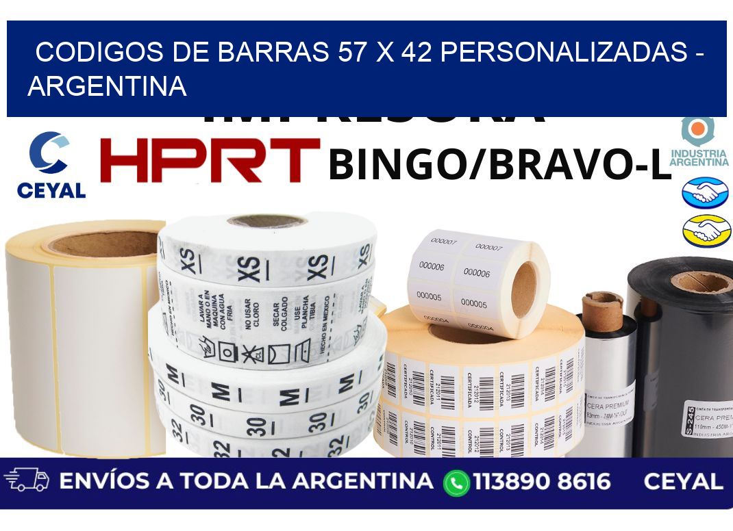 codigos de barras 57 x 42 personalizadas – Argentina