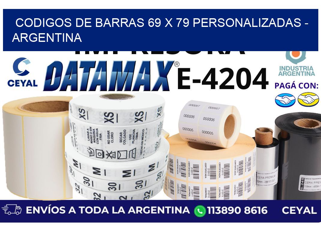 codigos de barras 69 x 79 personalizadas - Argentina