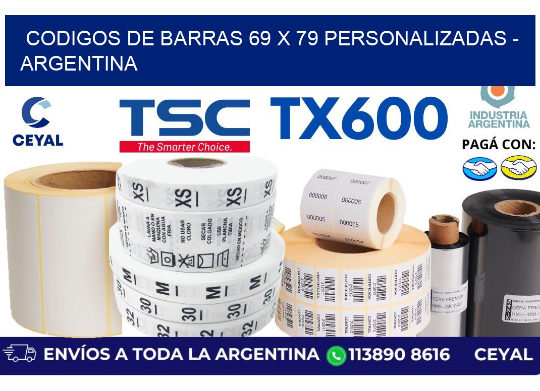 codigos de barras 69 x 79 personalizadas – Argentina